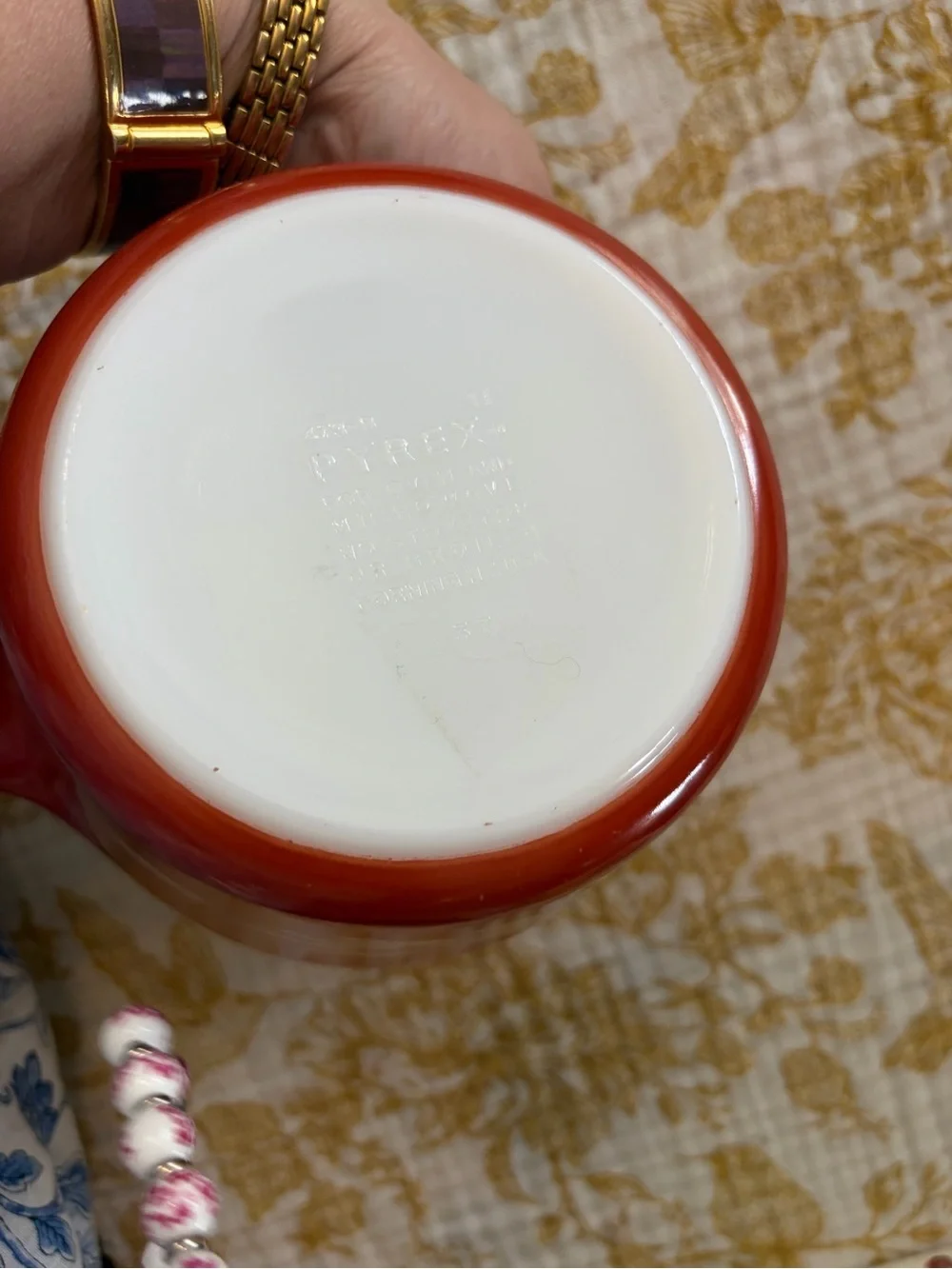 Pyrex  “Autumn Harvest”Orange Wheat-Pattern Casserole with Clear Glass Lid